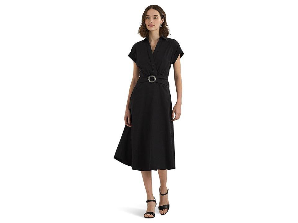 Lauren Ralph Lauren Stretch-Cotton Blend Surplice Dress Women's Dress Product Image