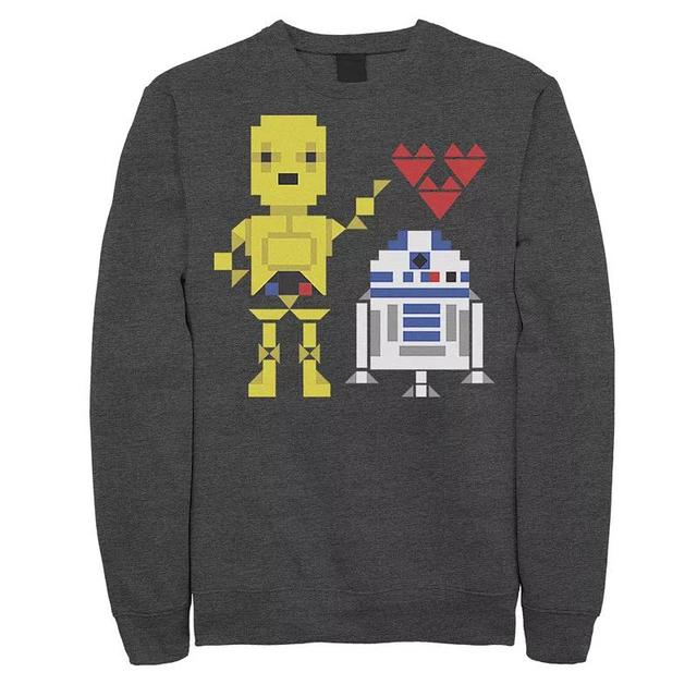 Mens Star Wars C-3PO R2-D2 Droid Love Valentines Sweatshirt Product Image