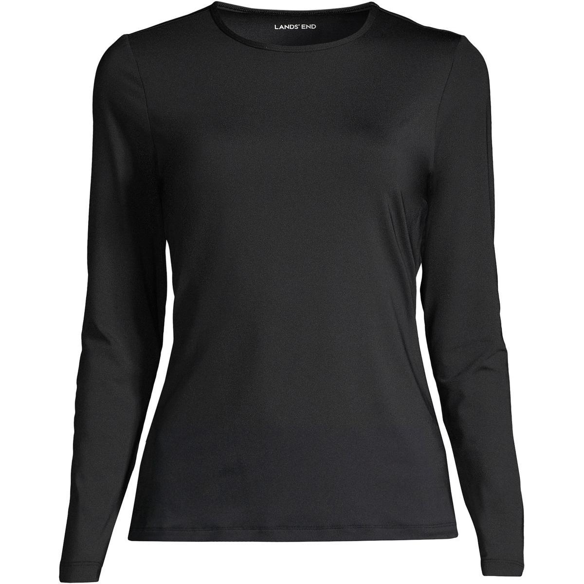 Lands End Womens Crew Neck Long Sleeve Rash Guard Upf 50 Sun Protection Swim Tee Product Image