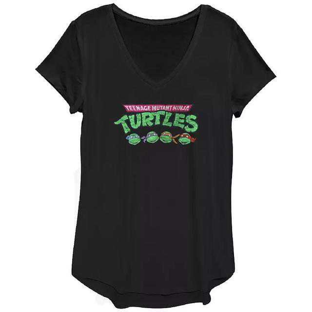 Womens Nickelodeon Teenage Mutant Ninja Turtles Heads Graphic Tee, Girls Product Image