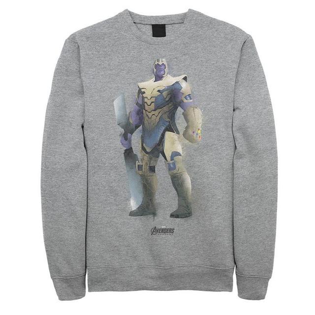 Mens Marvel Avengers Endgame Thanos Paint Fleece Top Athletic Grey Product Image