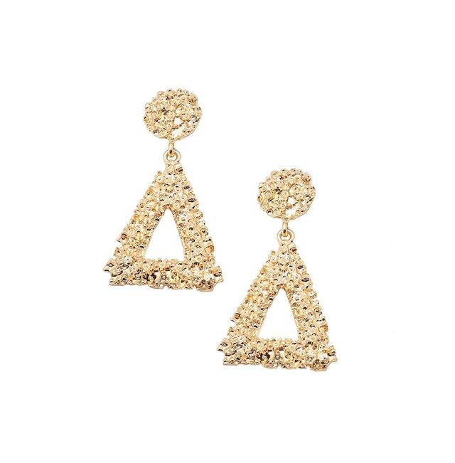 Sohi Womens Gold Corroded Drop Earrings Product Image