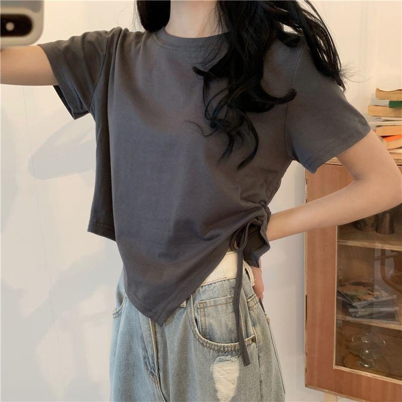 Drawstring Cropped T-Shirt Product Image