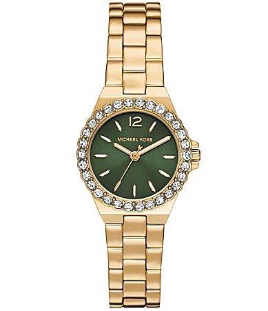 Michael Kors Womens Lennox Quartz Three-Hand Gold-Tone Stainless Steel Watch 30mm Product Image