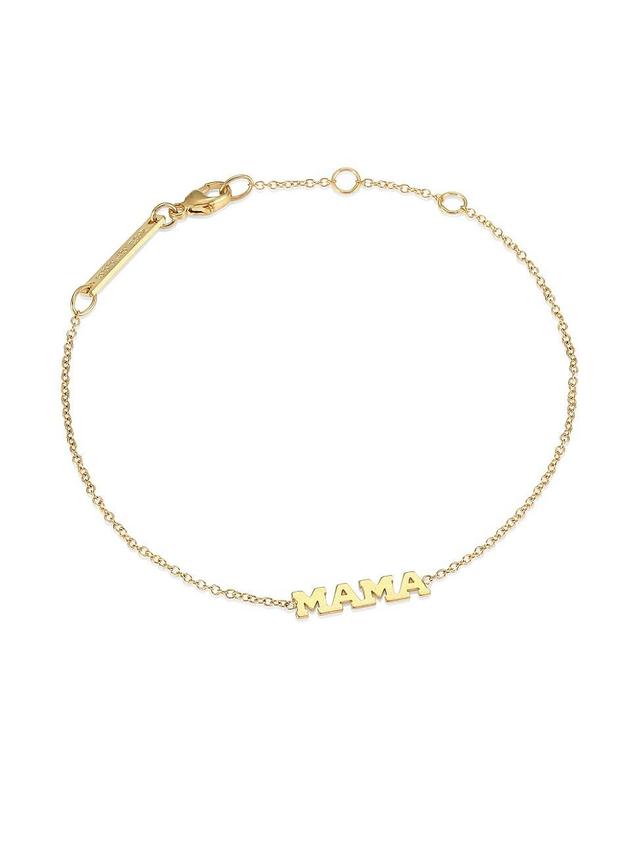 Zoe Chicco 14K Yellow Gold Tiny Capital Letter Mama Bracelet Product Image