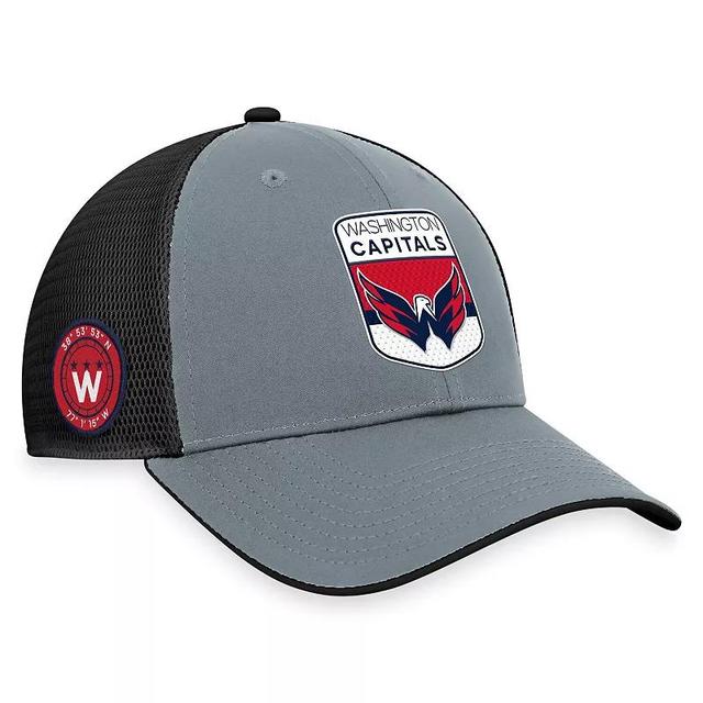 Mens Fanatics Branded Gray/Black Washington Capitals Authentic Pro Home Ice Trucker Adjustable Hat Product Image