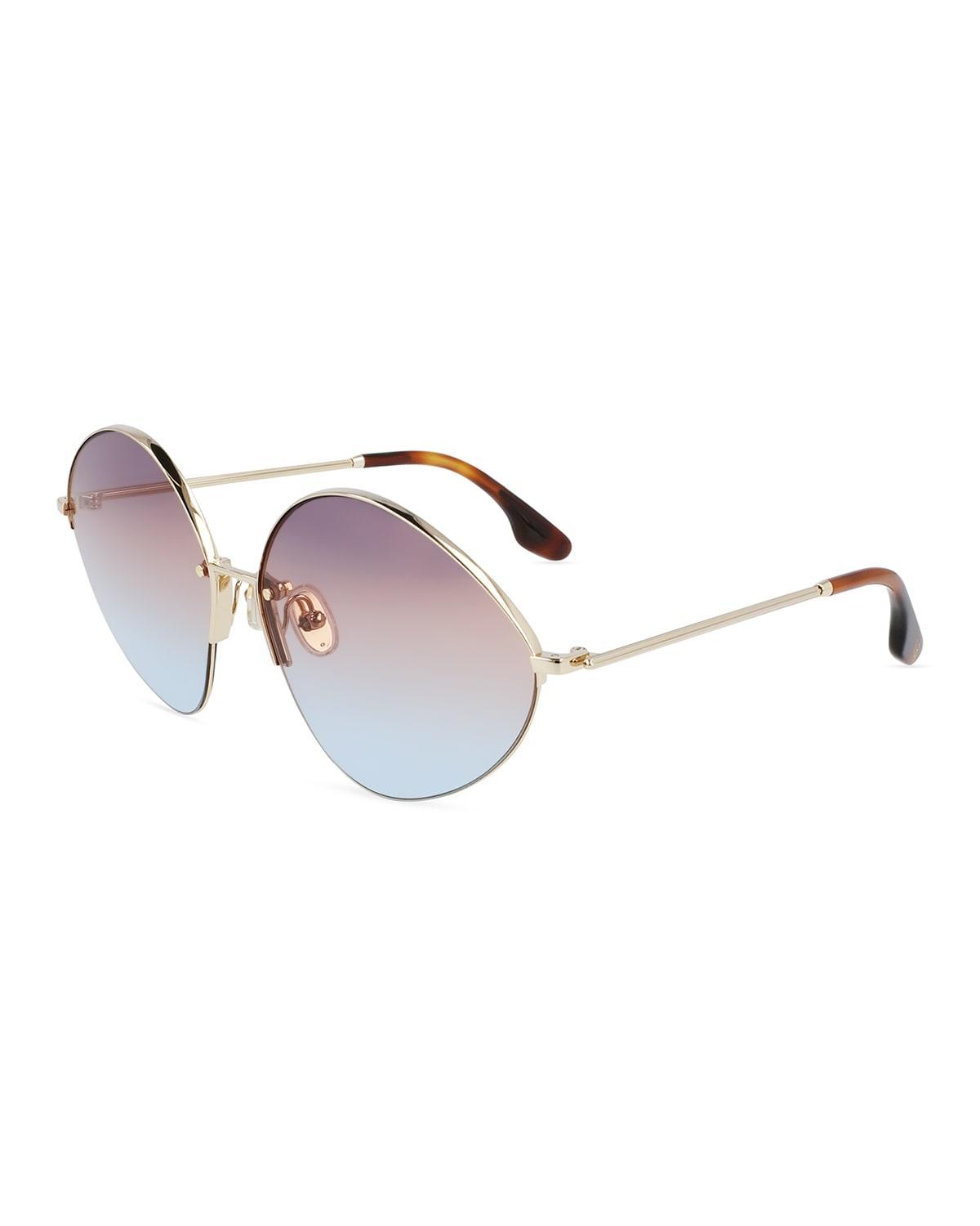 V-Star Geometric Oval Metal Sunglasses Product Image