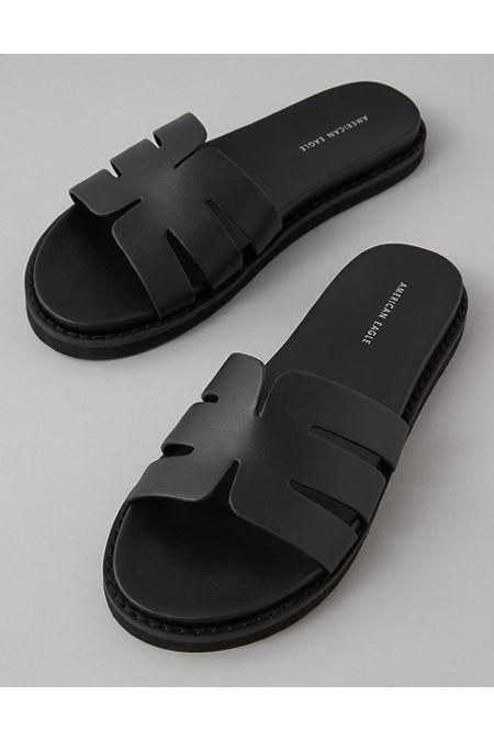 AE Cutout-Strap Vegan Leather Slide Sandal Womens Product Image