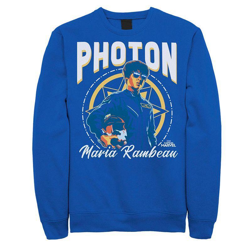 Mens Marvel Captain Marvel Maria Photon Portrait Sweatshirt Med Blue Product Image