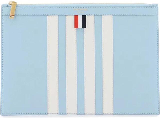 Men's Pebble Grain 4 Bar Small Pouch In Light Blue Product Image