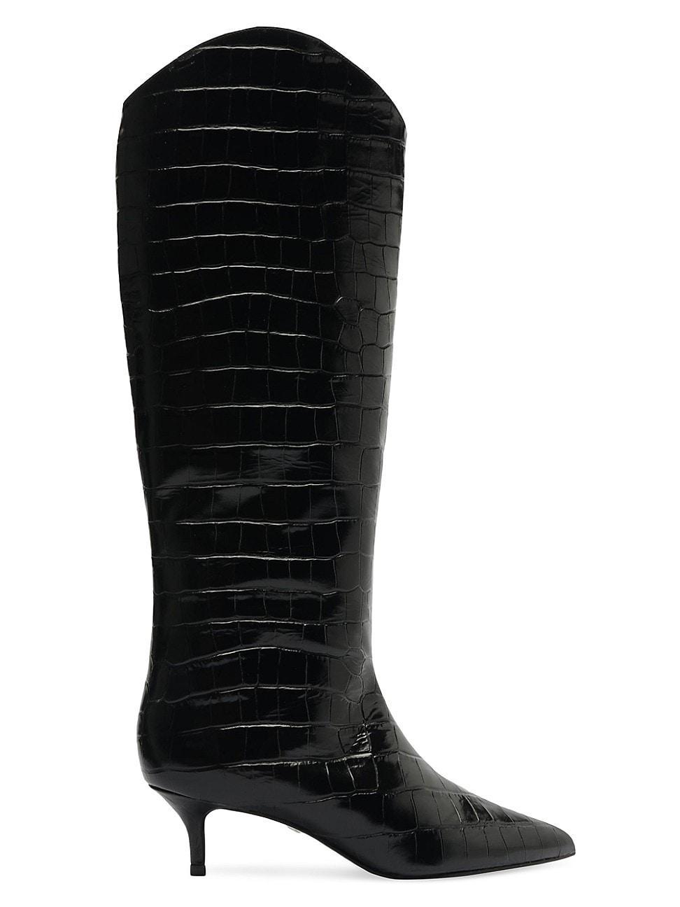 Womens Maryana 50MM Crocodile-Embossed Boots Product Image