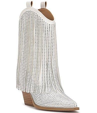 Jessica Simpson Paredisa Rhinestone Fringe Western Cowboy Booties Product Image