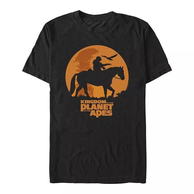 Mens Kingdom Of The Planet Of The Apes Caesar Riding Silhouette Graphic Tee Product Image