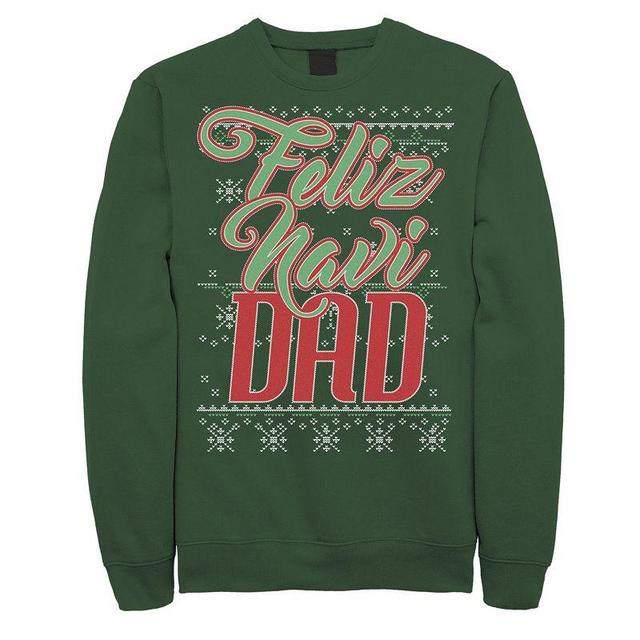 Mens Feliz Navi Dad Ugly Christmas Sweater Fleece Crewneck Sweatshirt Product Image