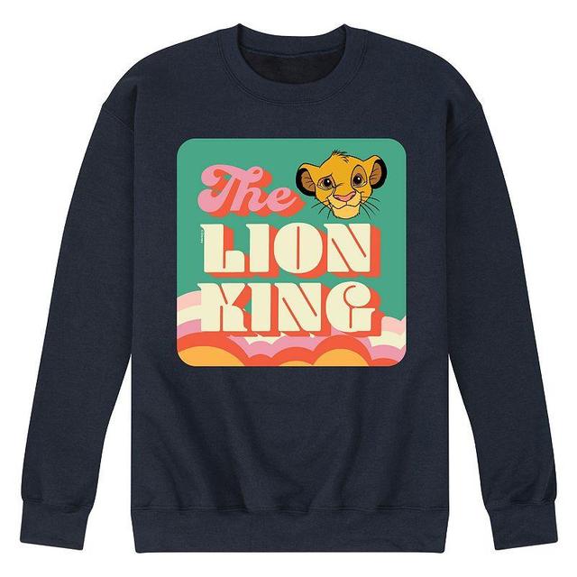 Disneys The Lion King Simba Mens Retro Fleece Sweatshirt Blue Product Image