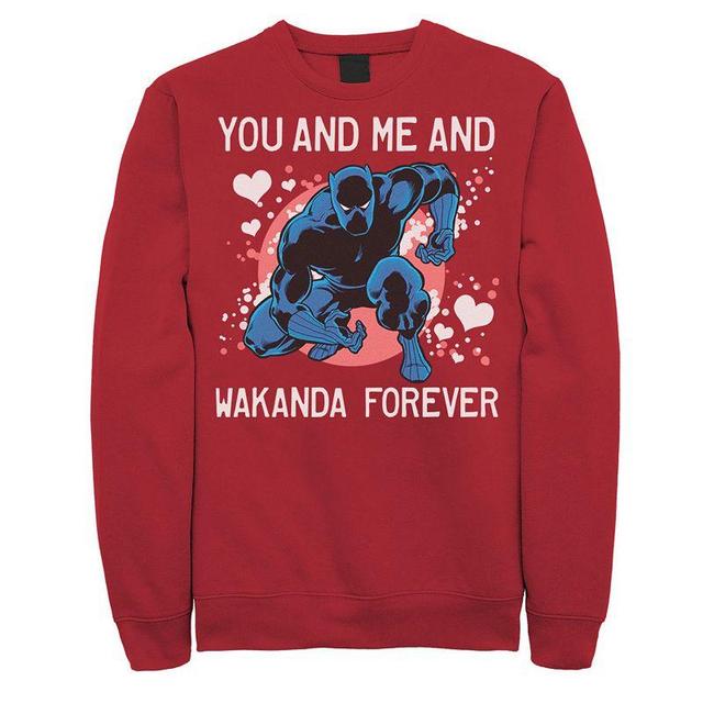 Mens Marvel Black Panther You And Me Valentine Graphic Fleece Pullover Product Image