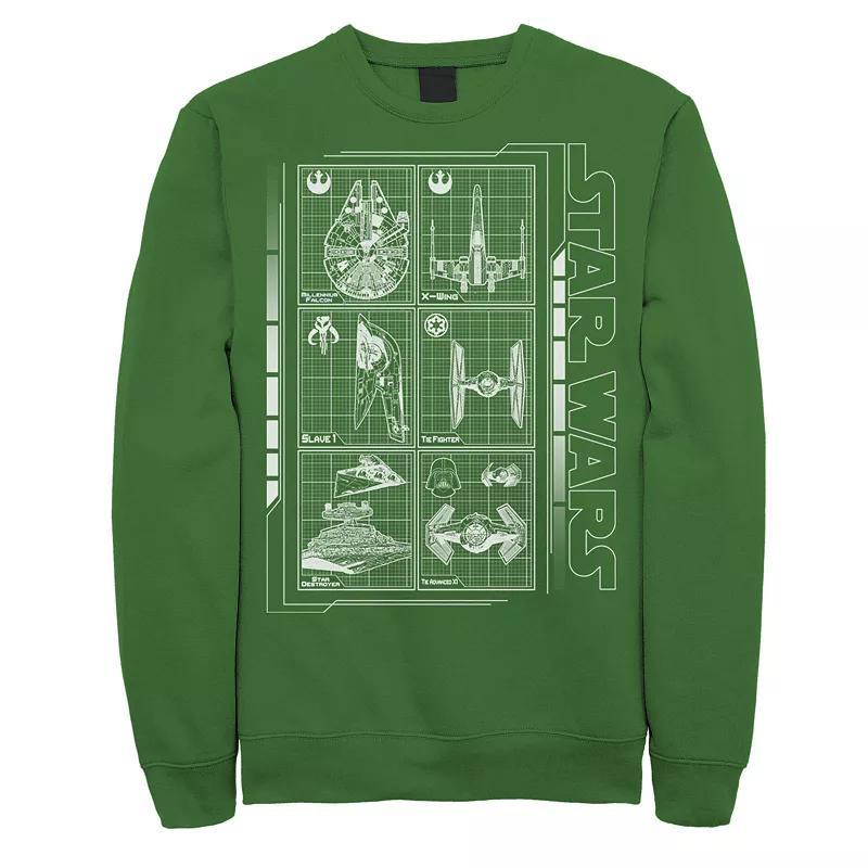 Mens Star Wars Battle Ships Schematic Sweatshirt Product Image