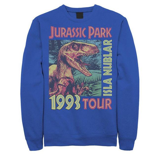 Mens Jurassic Park Isla Nublar 1993 Tour Poster Sweatshirt Blue Product Image