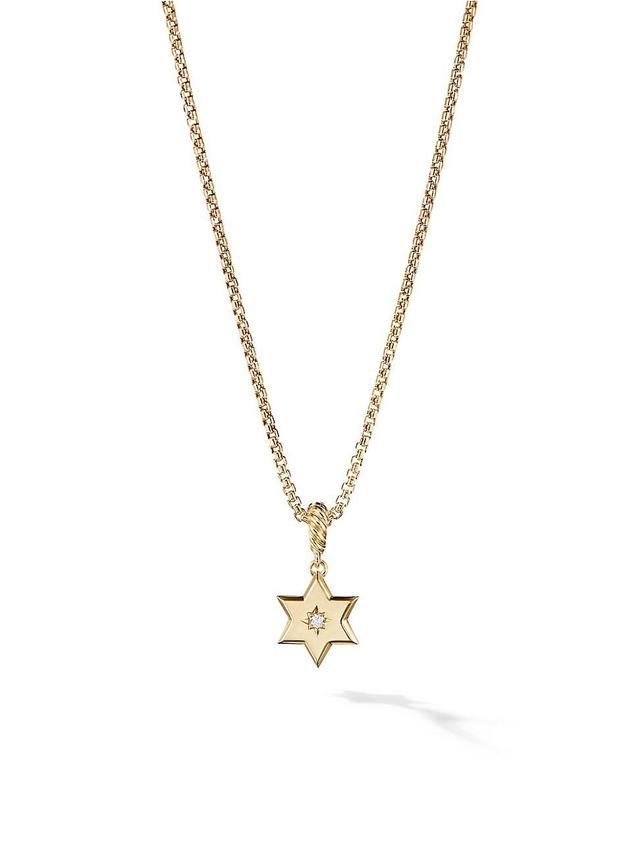 Womens Star Of David Pendant In 18K Yellow Gold With Diamonds Product Image