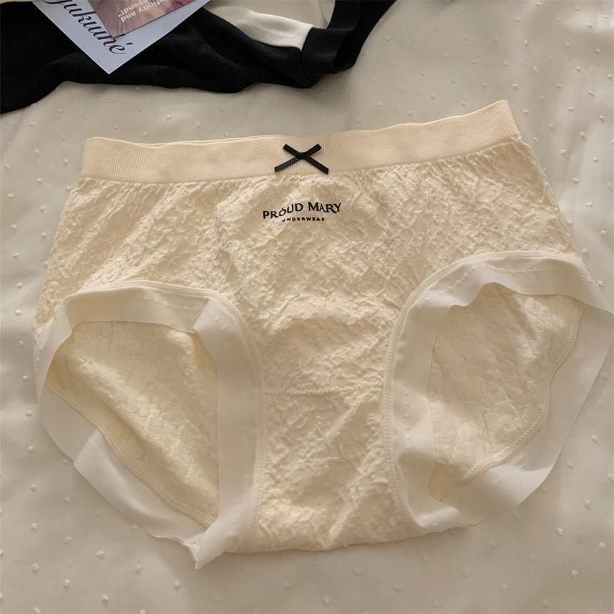 Lettering Bow Bikini Panties Product Image