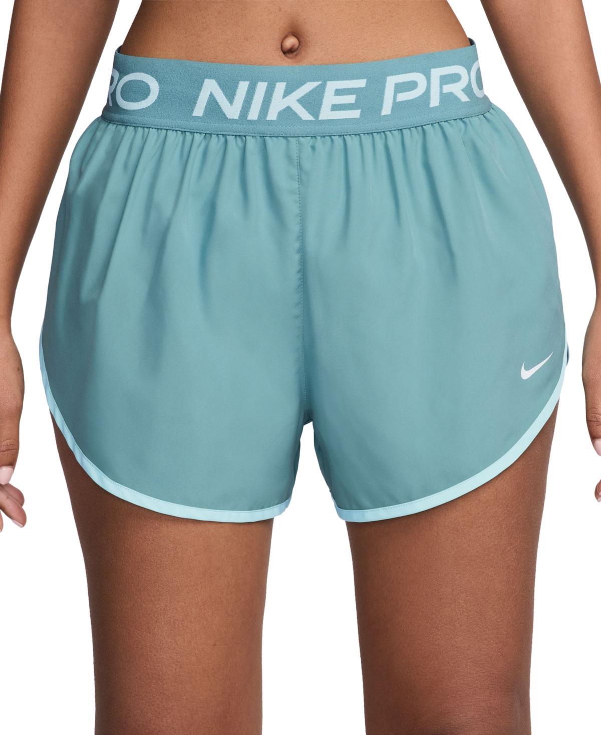 Nike Womens Pro Tempo Mid-Rise Shorts - Denim Turq/glacier Blue Product Image