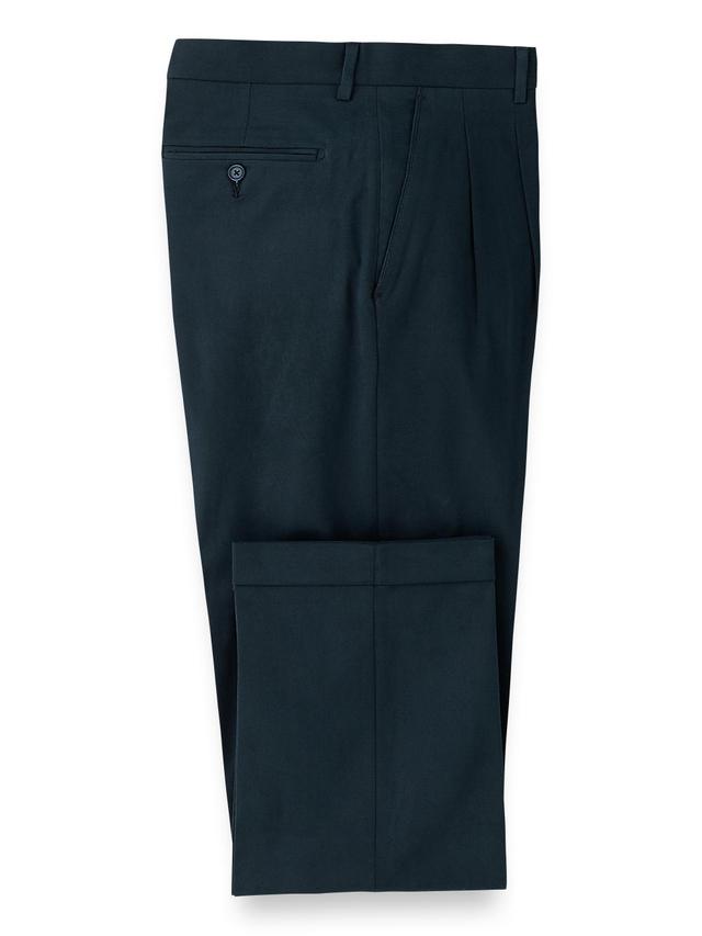 Classic Fit Cotton Stretch Twill Pleated Pants Product Image