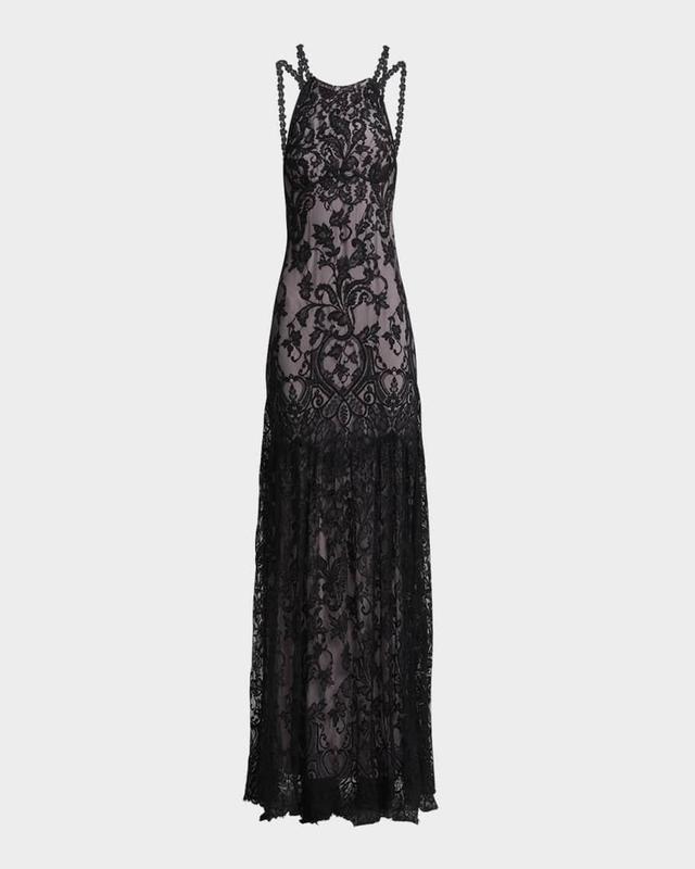 Strappy Lace Trumpet Gown Product Image