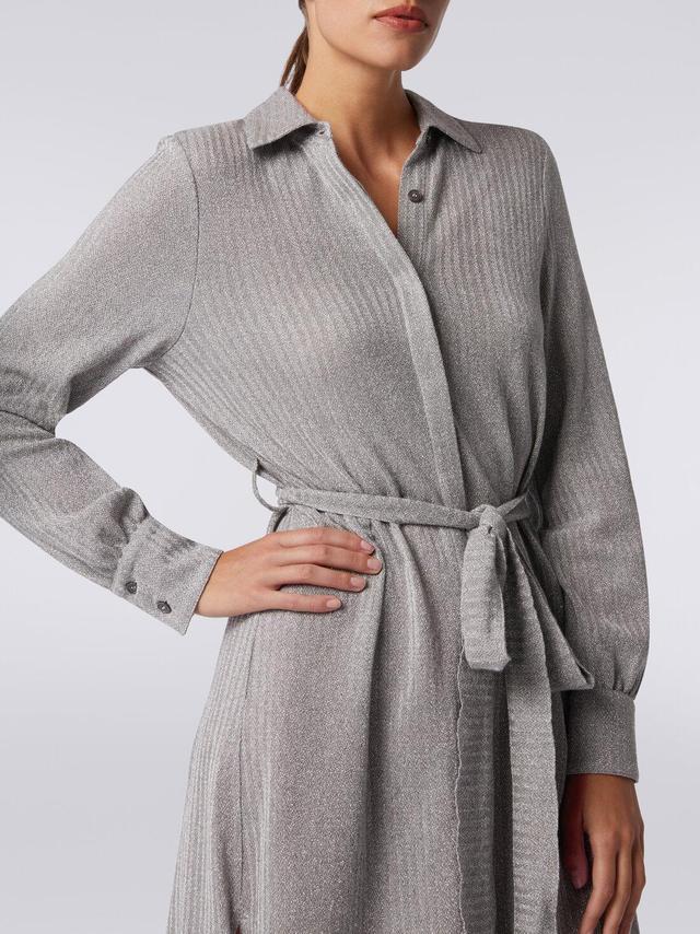 Cotton and viscose lamé dress Grey | Missoni Product Image