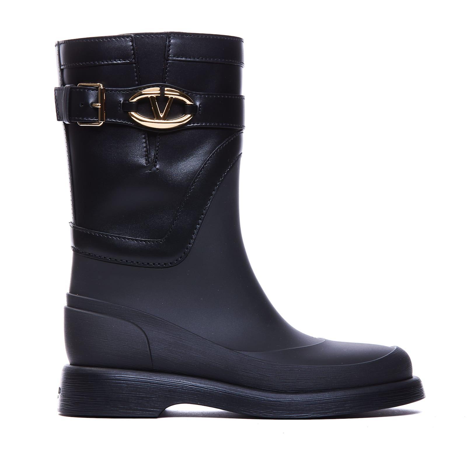 VALENTINO GARAVANI Vlogo Rainboots In Negro Product Image