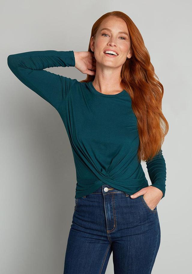 A Twist Of Fun Long Sleeve Knit Top Product Image