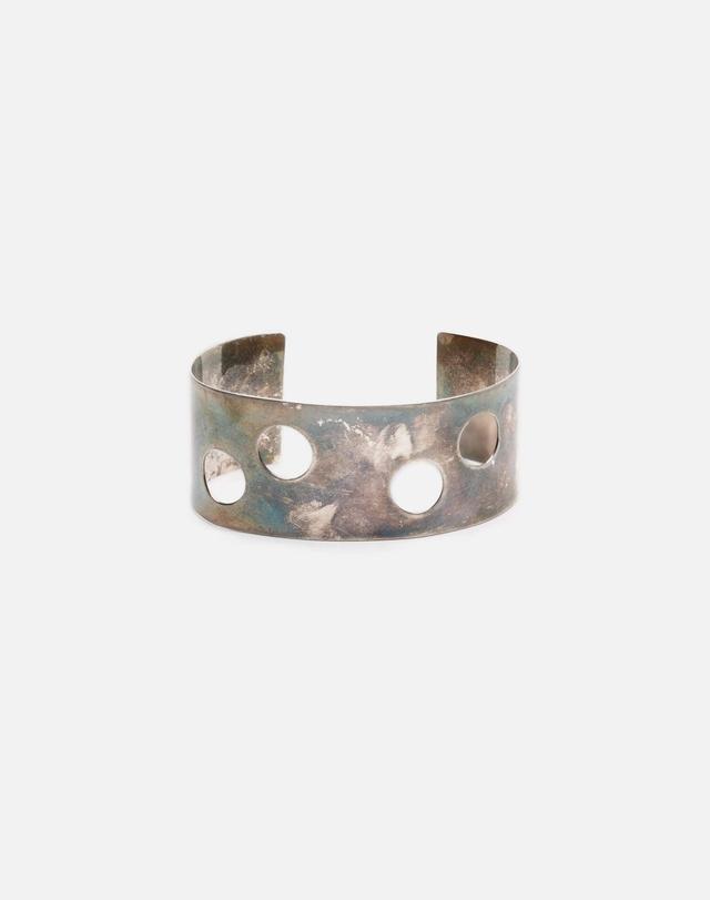 70s Sterling Circular Hole Bracelet Female Product Image