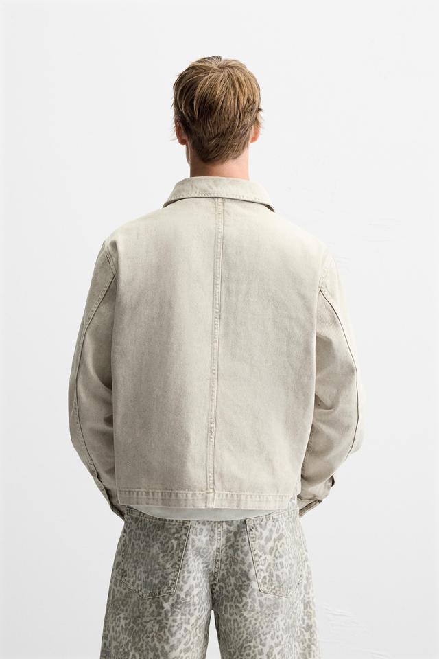 CROPPED FIT DENIM OVERSHIRT Product Image