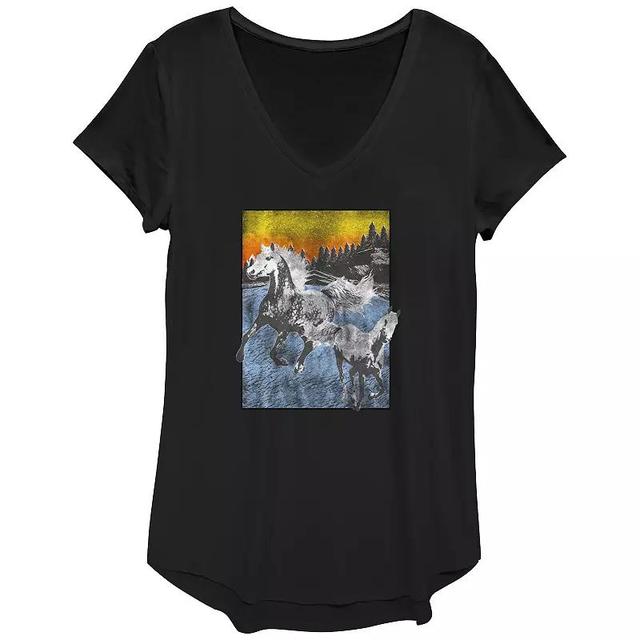 Womens Running Horses In Liberty Graphic Tee, Girls Product Image