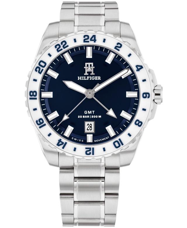 Tommy Hilfiger Mens Swiss Silver Stainless Steel Watch 42mm - Navy Product Image