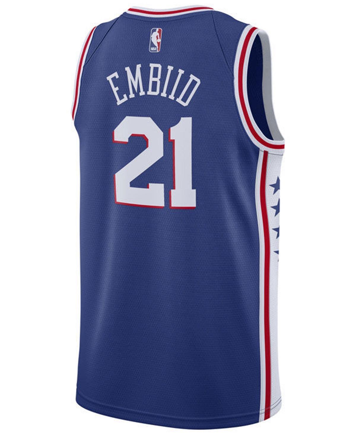 Nike Mens Joel Embiid Philadelphia 76ers Icon Swingman Jersey - Blue Product Image