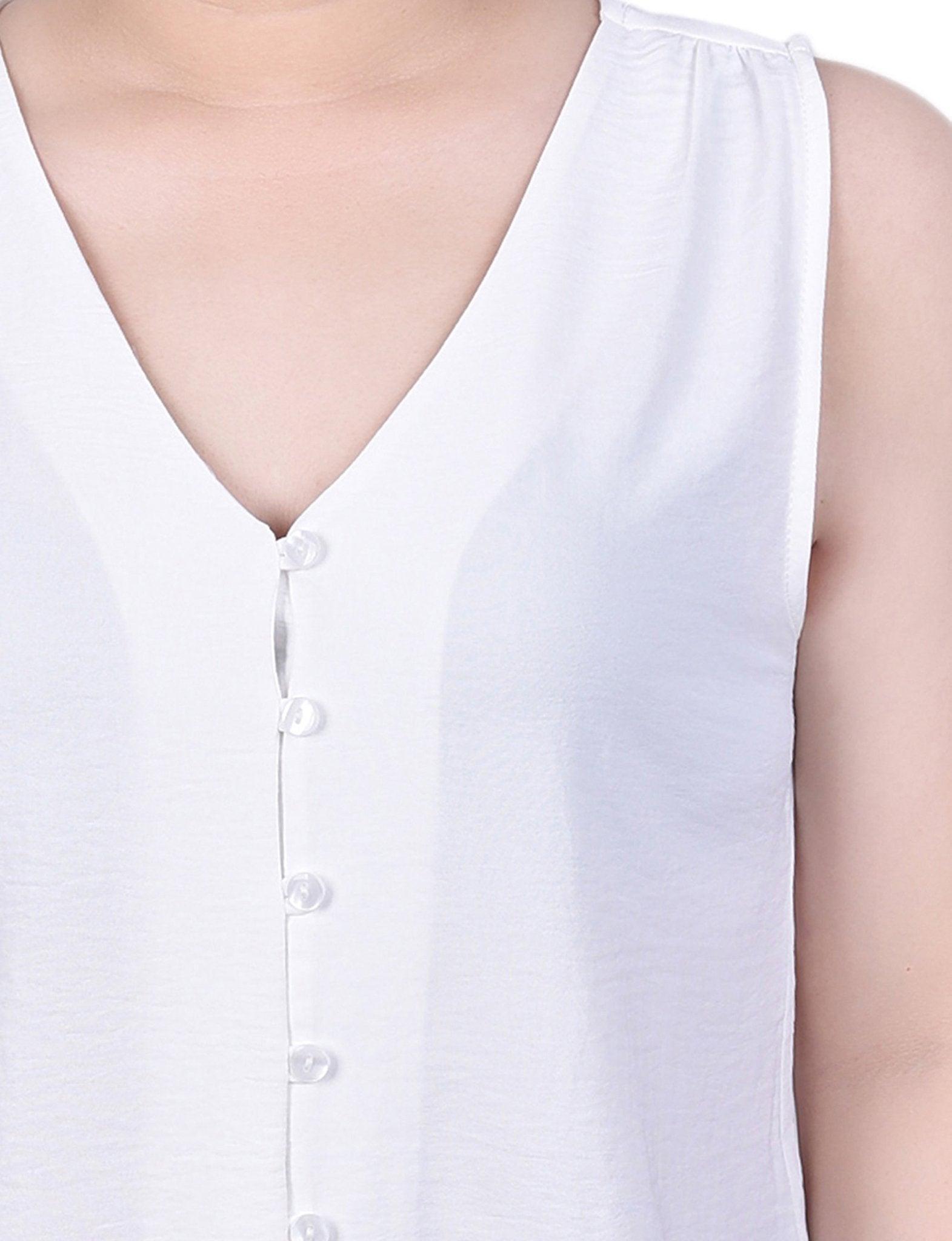 NY Collection Sleeveless Button Front Blouse - Petite Product Image