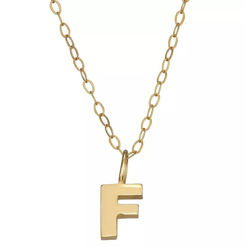 10K Gold Initial Pendant on 14K Gold Filled Chain, Womens B Product Image