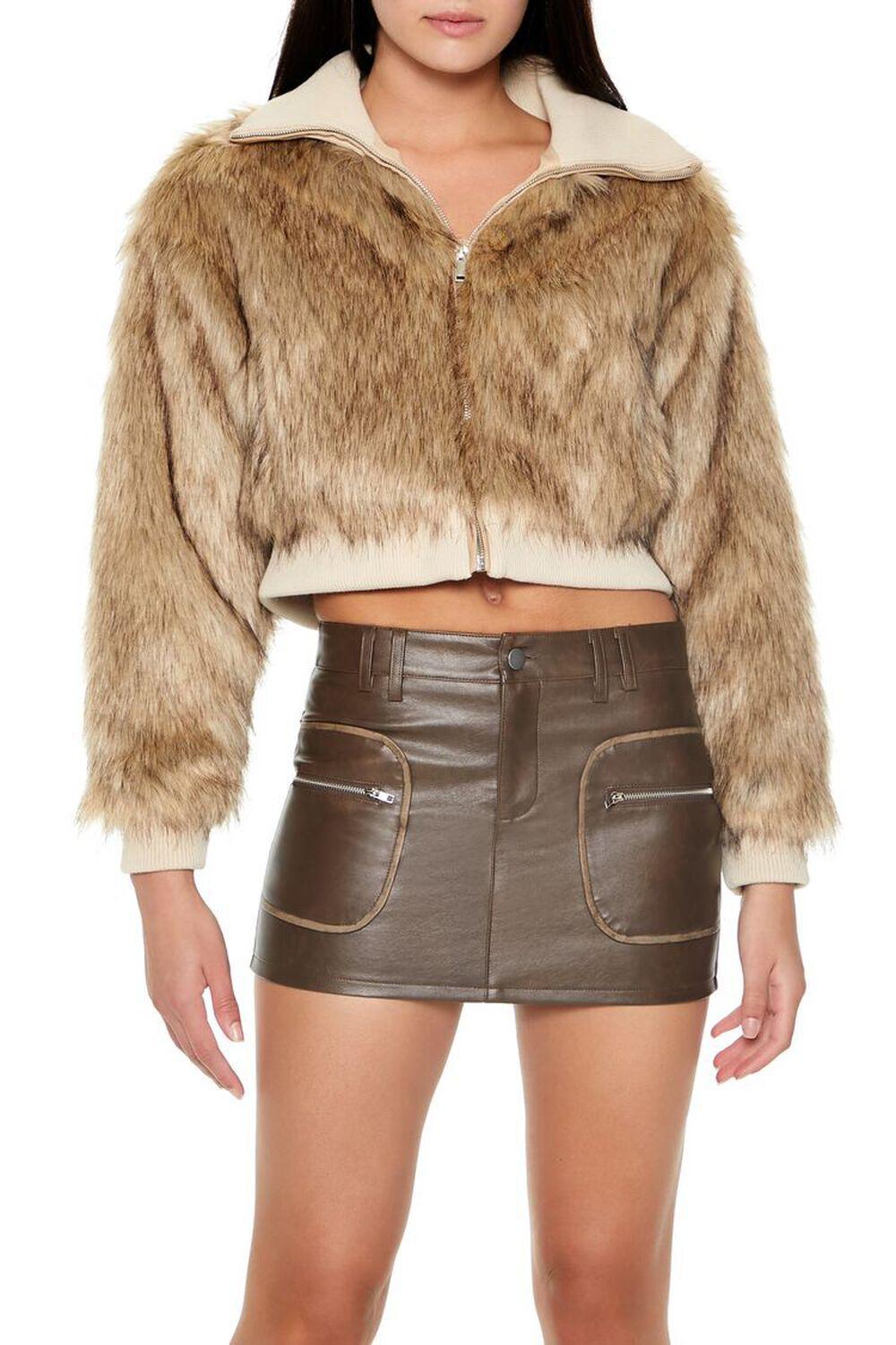 Cropped Faux Fur Bomber Jacket | Forever 21 Product Image