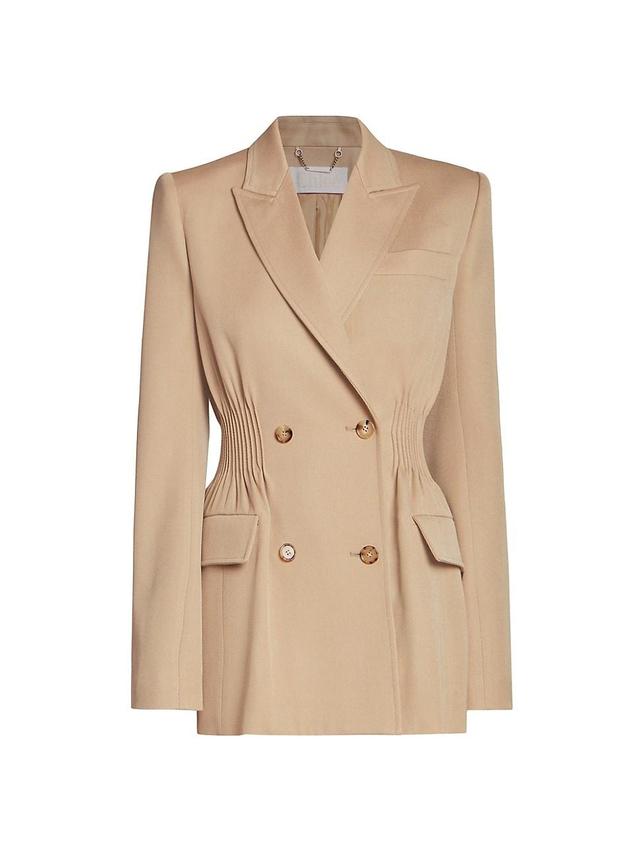 Womens Cinched Double-Breasted Wool Jacket Product Image