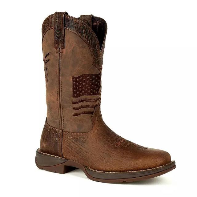 Rebel By Durango Brown Distressed Flag Mens Western Boots Product Image