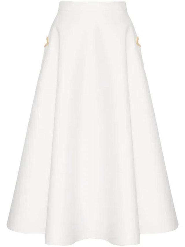 Cotton Midi-length Skirt In White Product Image