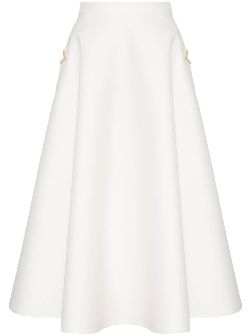 Cotton Midi-length Skirt In White Product Image