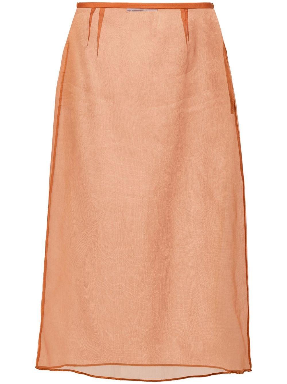 Organza Midi-skirt In Orange Product Image