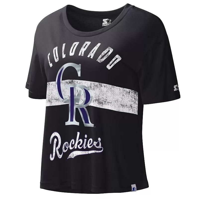 Womens Starter Colorado Rockies Record Setter Crop Top Product Image