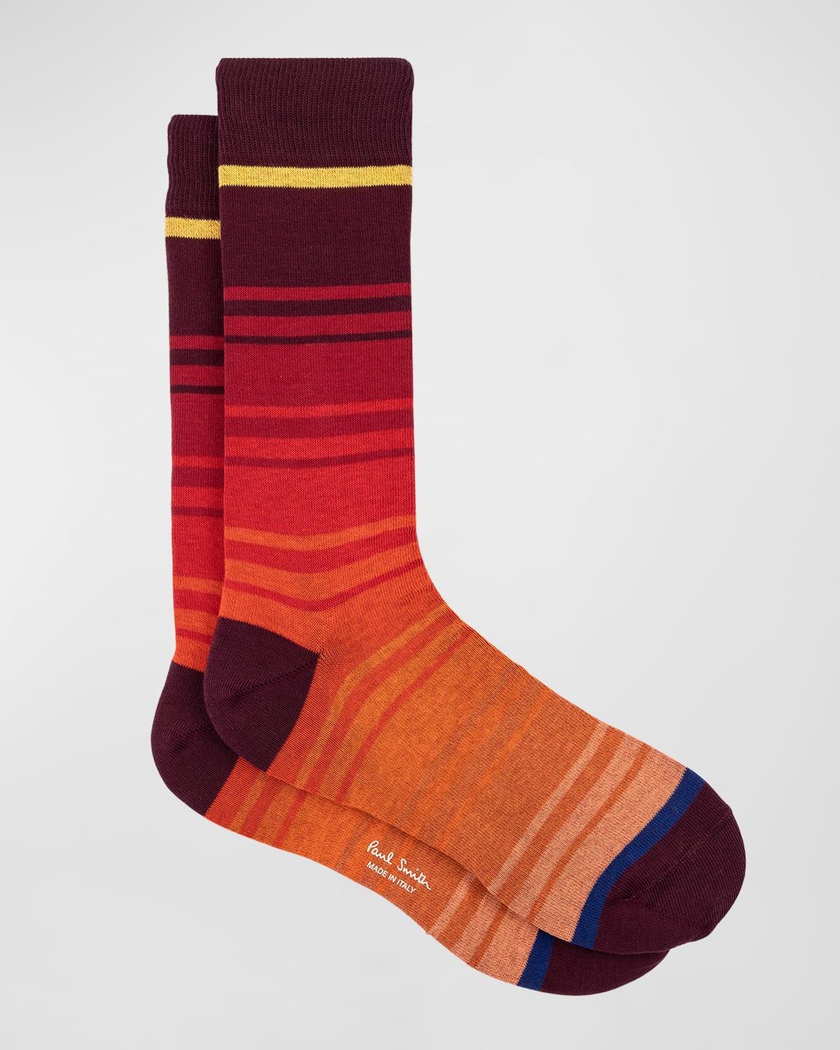 Mens David Stripe 3-Pack Crew Socks Product Image