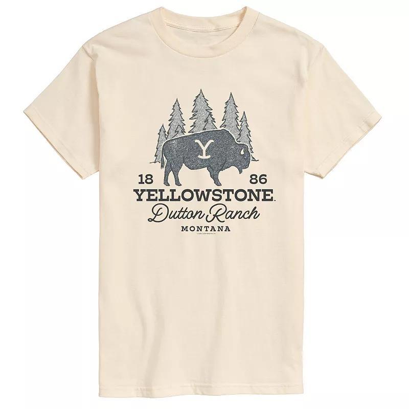 Mens Yellowstone Dutton Ranch Bison Graphic Tee Ivory Product Image