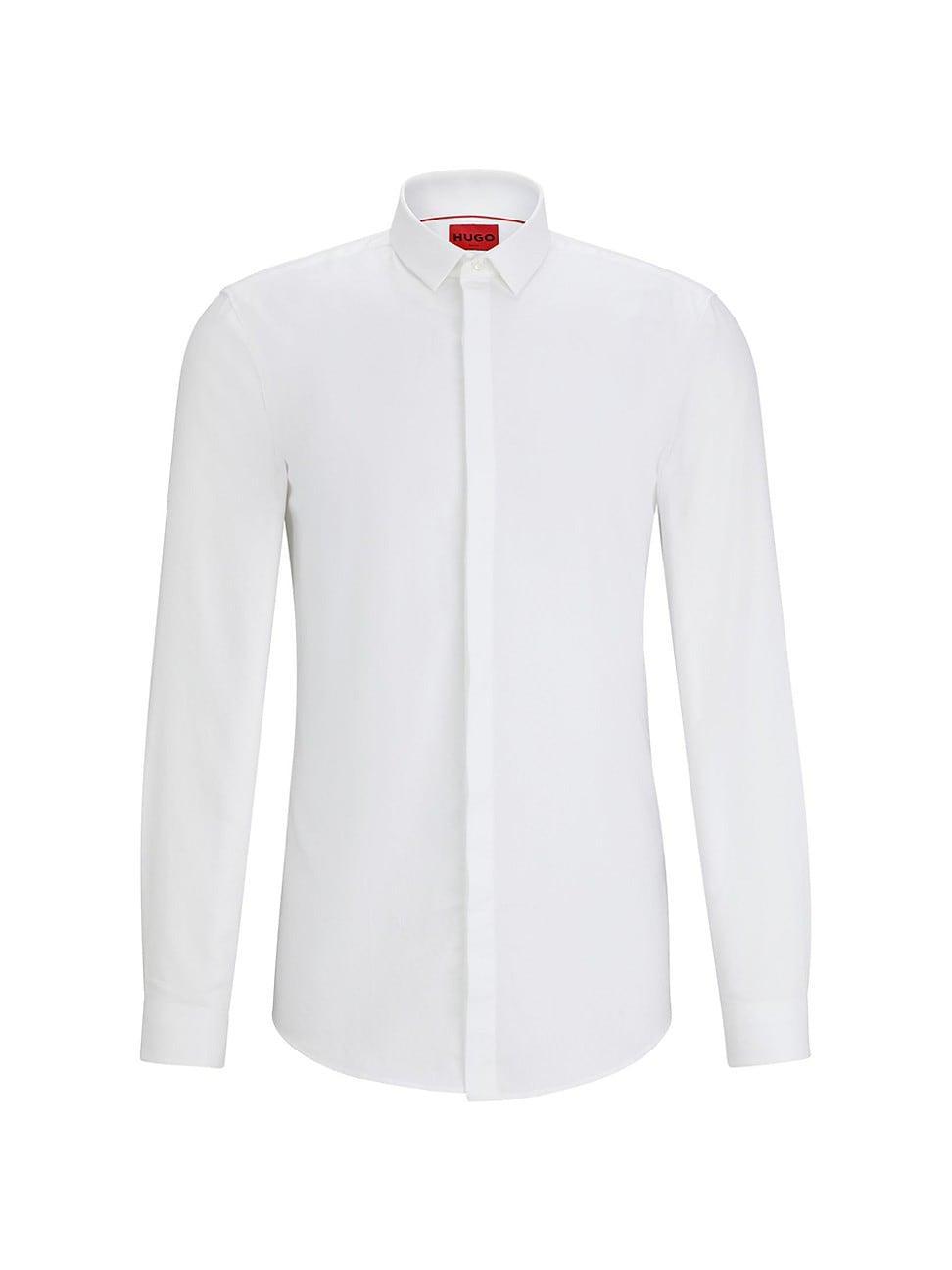 Mens Slim-Fit Shirt in Cotton Jacquard Product Image