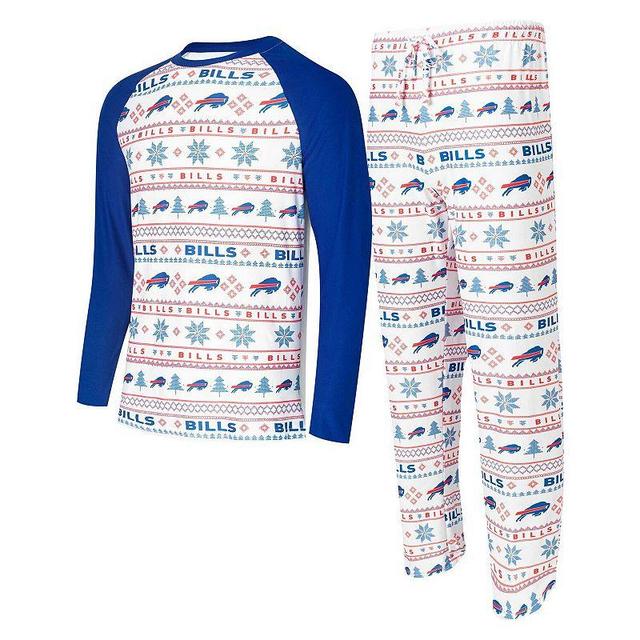 Mens Concepts Sport /Royal Buffalo Bills TinselRaglan Long Sleeve T-Shirt & Pants Sleep Set Product Image