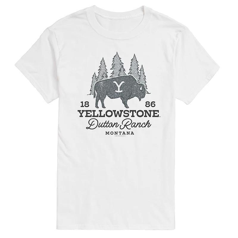 Mens Yellowstone Dutton Ranch Bison Graphic Tee Ivory Product Image