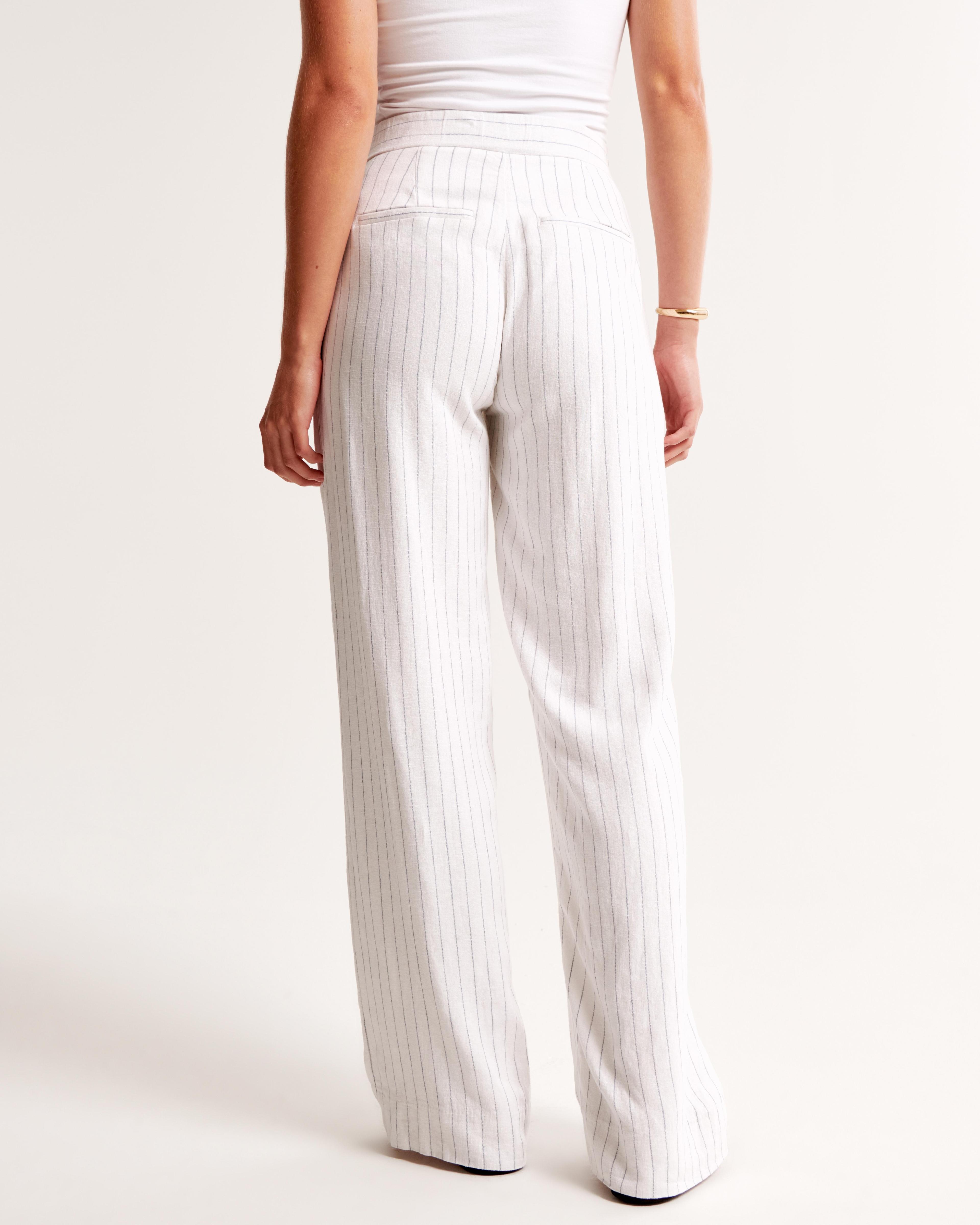 Linen-Blend Tailored Straight Pant Product Image